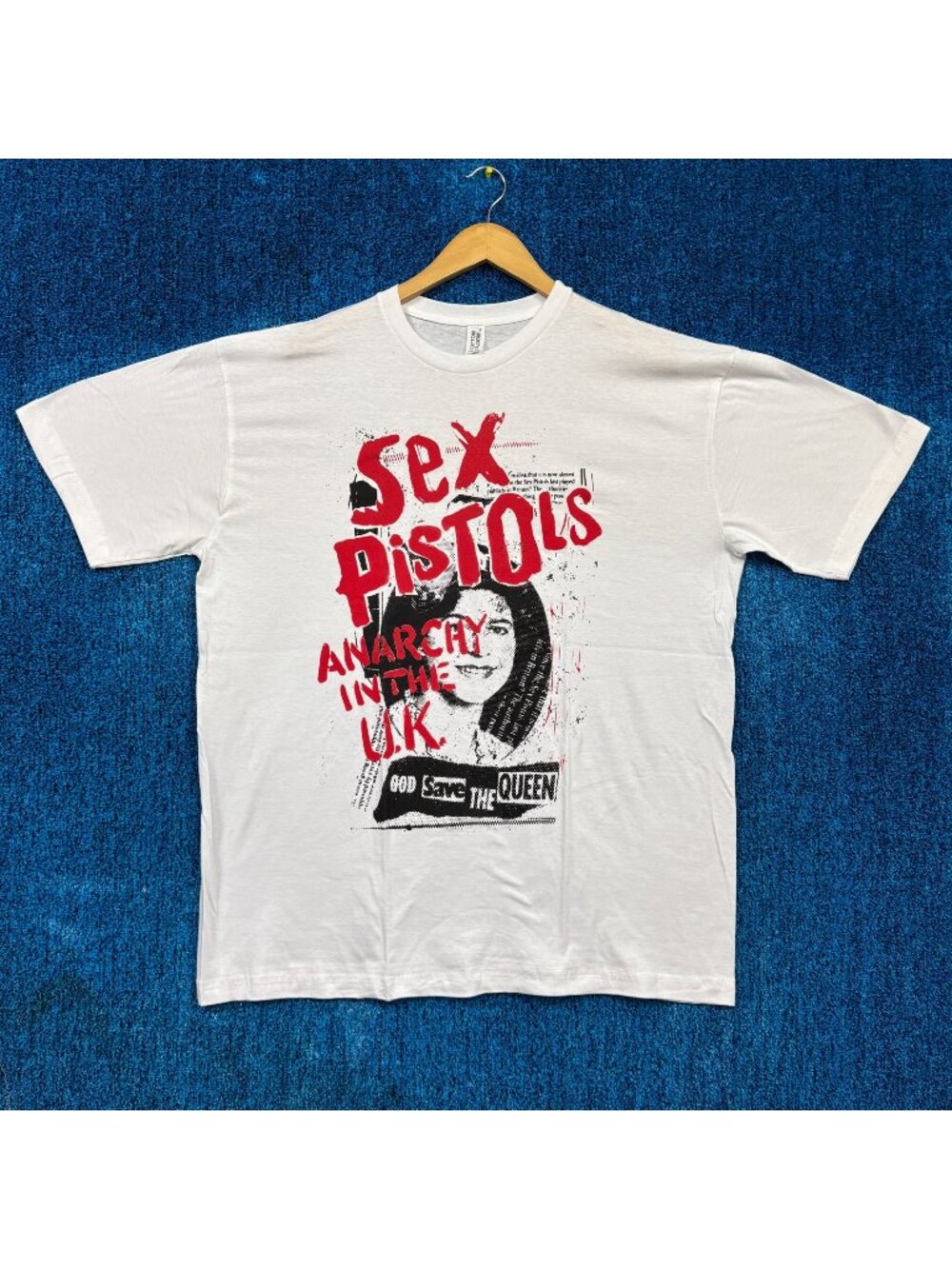 Sex Pistols Anarchy In The Uk Rock White T-Shirt Size Extra Large